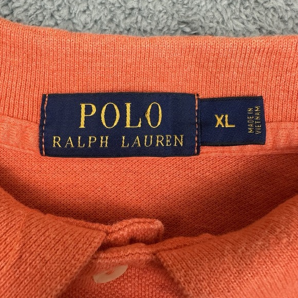 Polo Ralph Lauren Men's XL Orange Blue Pony 2 Button Short Sleeve Polo NY Mets - Picture 2 of 7